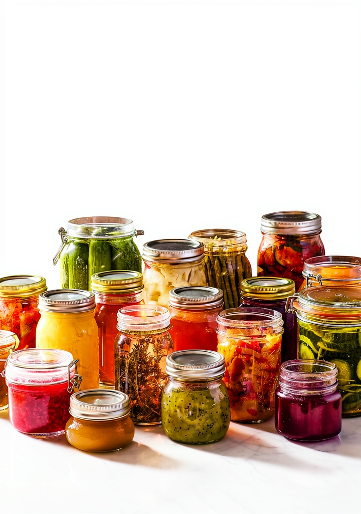 Voracious International Cooking Canning Preserving Kindle book open on kitchen counter surrounded by fresh vegetables and canning supplies