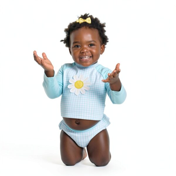 Little Me Baby Girls Rash Guard Set UV Protection Swimwear-2