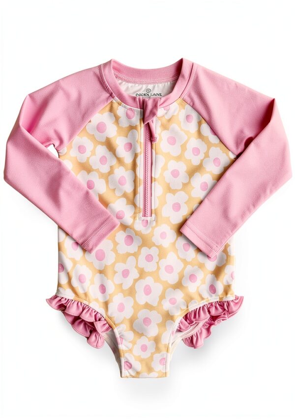Baby Girls Rash Guard Shirt Nylon Spandex Bow Style-0