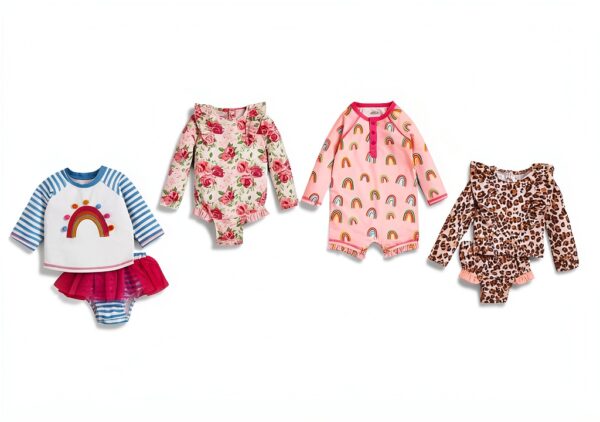 Rainbow Baby Rash Guard One Piece Mud Pie Girls Swimwear-1