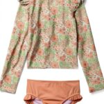 Janie and Jack Girls Floral Rashguard UPF 50+ Swimwear-0