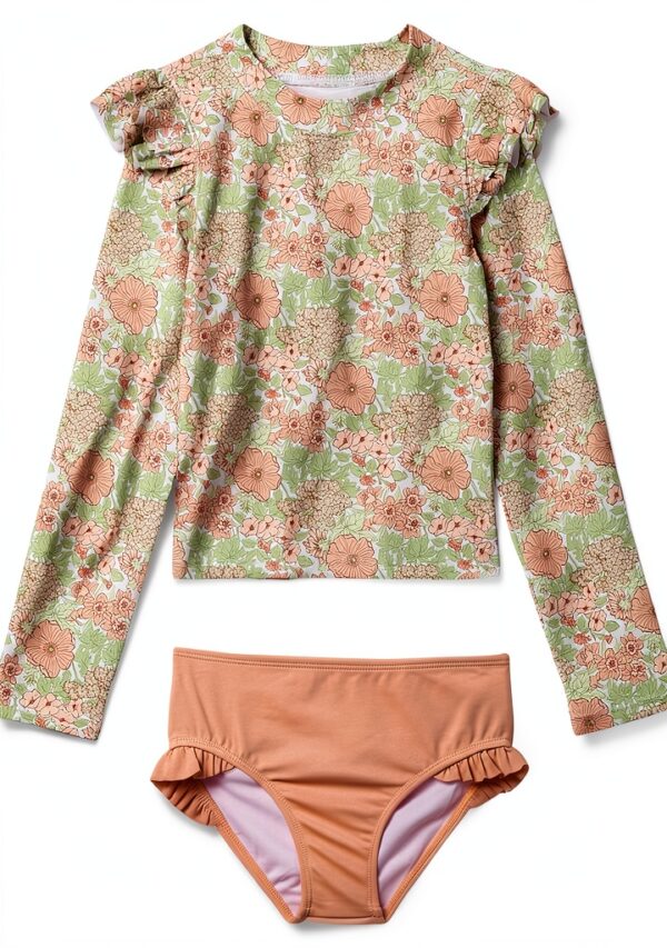 Janie and Jack Girls Floral Rashguard UPF 50+ Swimwear-0