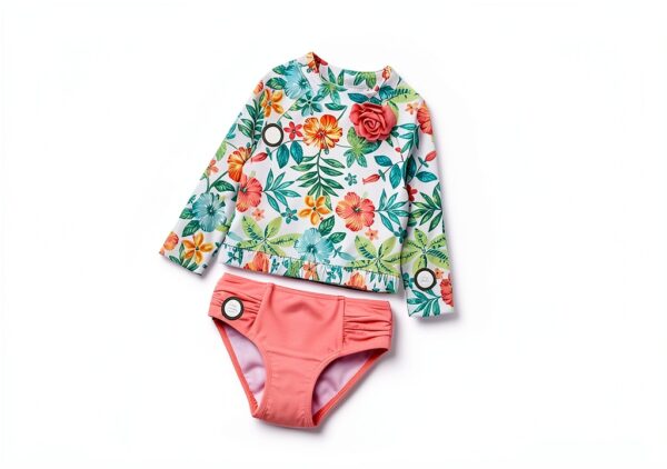 Little Me Baby Girls Rash Guard Set UV Protection Swimwear-1