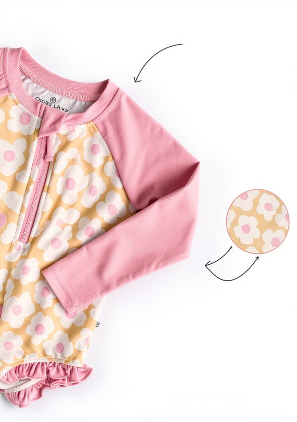 Baby Girls Rash Guard Shirt Nylon Spandex Bow Style UV-2