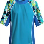 Tuga Girls Short Sleeve Rashguard UPF 50 Sun Protection-0