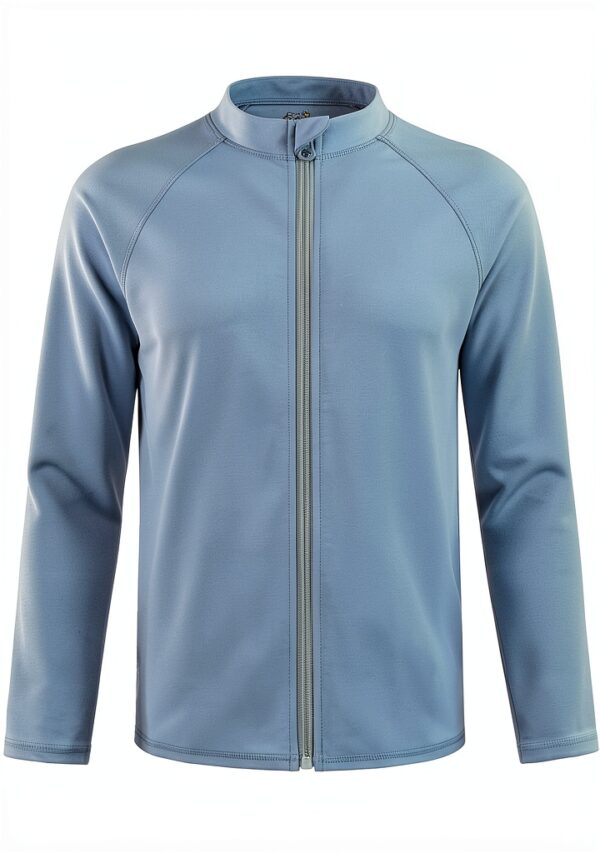 Boys UPF 50 Rash Guard Long Sleeve Swim Shirt Zipper-0