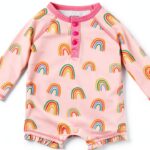 Rainbow Baby Rash Guard One Piece Mud Pie Girls Swimwear-0