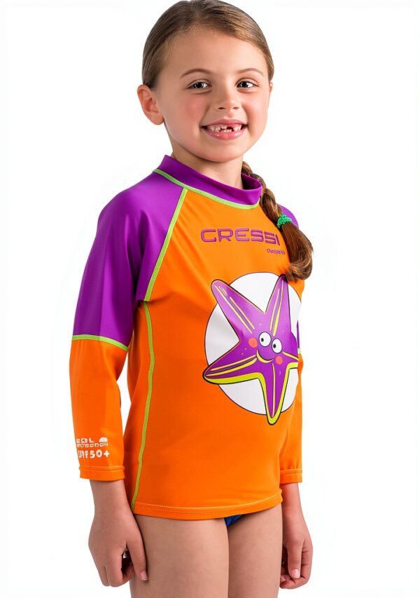 Cressi Baby Girls Rash Guard Shirt UV Protection Orange-2