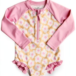 UPF 50+ Baby Girls Rash Guard Shirt Nylon Spandex Bow Style-0