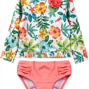 Little Me Baby Girls Rash Guard Set UV Protection Swimwear-0