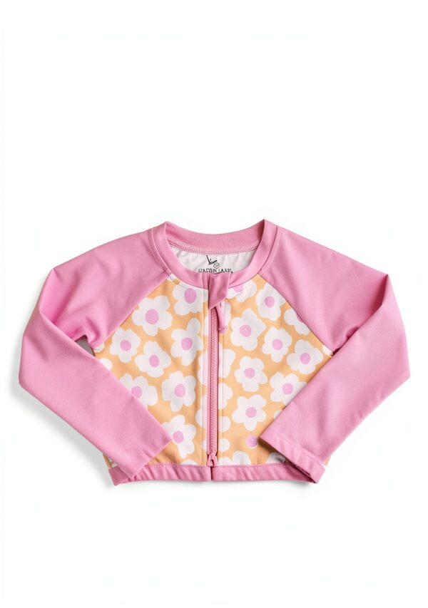 Baby Girls Rash Guard Shirt Nylon Spandex Bow Style UV-4