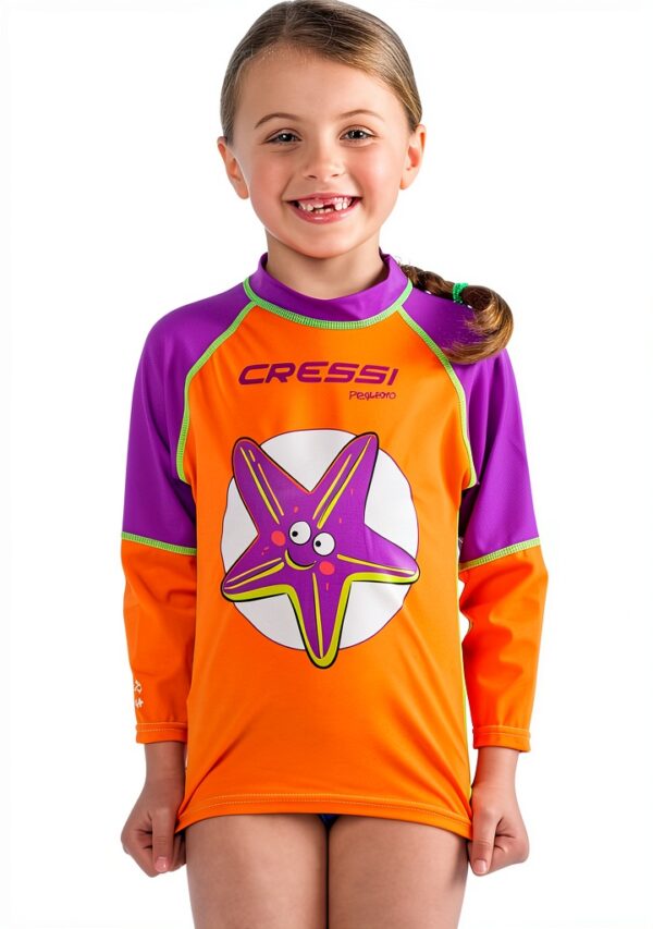 Cressi Baby Girls Rash Guard Shirt UV Protection Orange-1