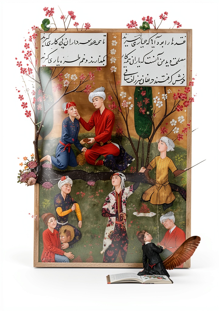 Middle Eastern poetry Kindle book cover on a tablet