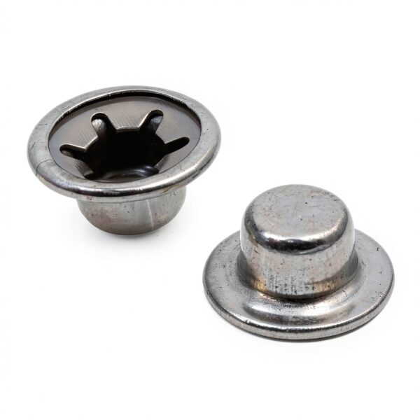 Silver Push Nut Caps 8PCS Round Metal Alloy 1/4 inch 16.5mm by Meuey-2
