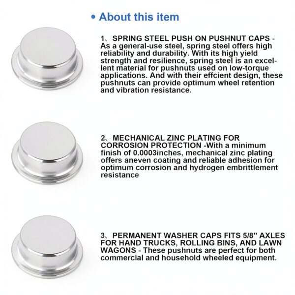 5/8 Push Nut Axle Cap Stainless Steel Classicseali Push Nuts-3