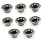 Silver Push Nut Caps 8PCS Round Metal Alloy 1/4 inch 16.5mm by Meuey-0