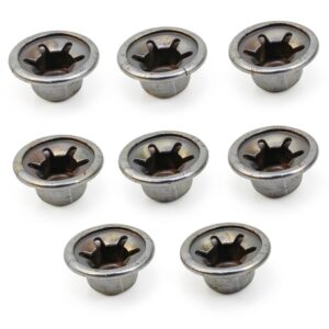 Silver Push Nut Caps 8PCS Round Metal Alloy 1/4 inch 16.5mm by Meuey-0