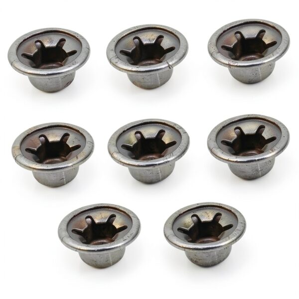 Silver Push Nut Caps 8PCS Round Metal Alloy 1/4 inch 16.5mm by Meuey-0