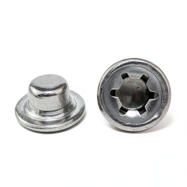 Silver Push Nut Caps 8PCS Round Metal Alloy 1/4 inch 16.5mm by Meuey-1
