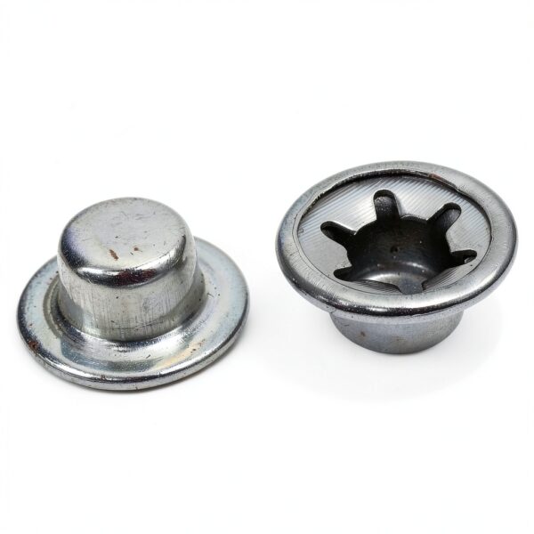 Silver Push Nut Caps 8PCS Round Metal Alloy 1/4 inch 16.5mm by Meuey-3