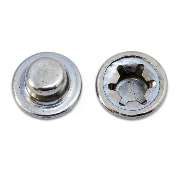 Silver Push Nut Caps 8PCS Round Metal Alloy 1/4 inch 16.5mm by Meuey-4