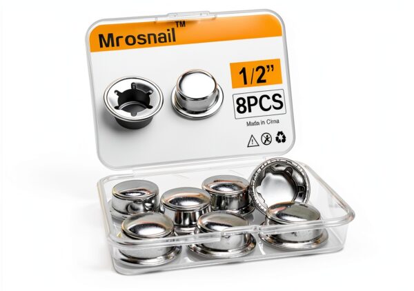 8PCS 1/2" Push Nuts Axle Caps, Spring Steel Push-On Retainers by-8