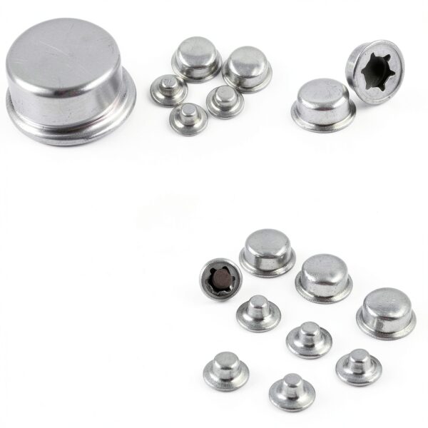 Swpeet 80Pcs Spring Steel Pushnut Cap Stud Kit - Zinc Finish 5 Sizes-2