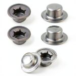 3/8" Push on Pushnut Caps, 6 Pcs 3/8" Axle Cap Nut Spring Steel for Rolling Bins Lawn Push Wagons Hand Trucks-0