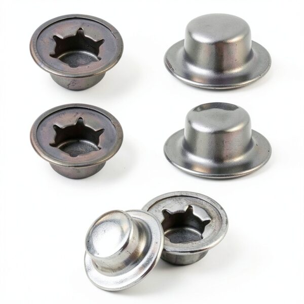 3/8" Push on Pushnut Caps, 6 Pcs 3/8" Axle Cap Nut Spring Steel for Rolling Bins Lawn Push Wagons Hand Trucks-0
