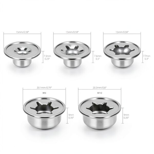 Mardatt Push Nut Axle Cap 80pcs Set 1/2"-2/5" Mechanical Zinc Plating-1