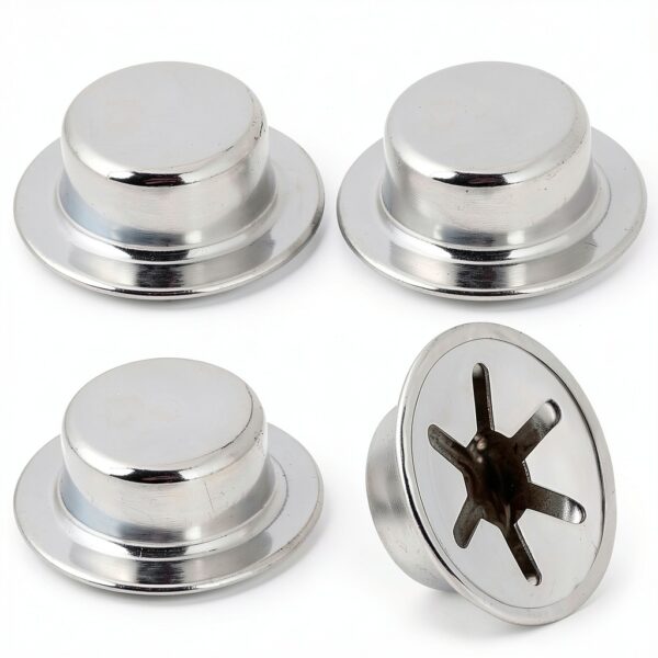 Push on Pushnut Cap Fits 5/8 Inch Axles, 4 Pack Spring Steel Permanent Washer Caps with Mechanical Zinc Plating for Hand Trucks, Rolling Bins and Lawn Push Wagons,Alternative for Cotter Pins-0