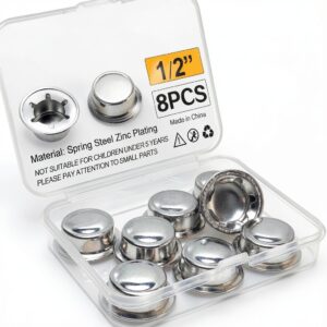 8PCS 1/2" Push Nuts Axle Caps, Spring Steel Push-On Retainers by-0