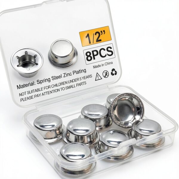 8PCS 1/2" Push Nuts Axle Caps, Spring Steel Push-On Retainers by-0