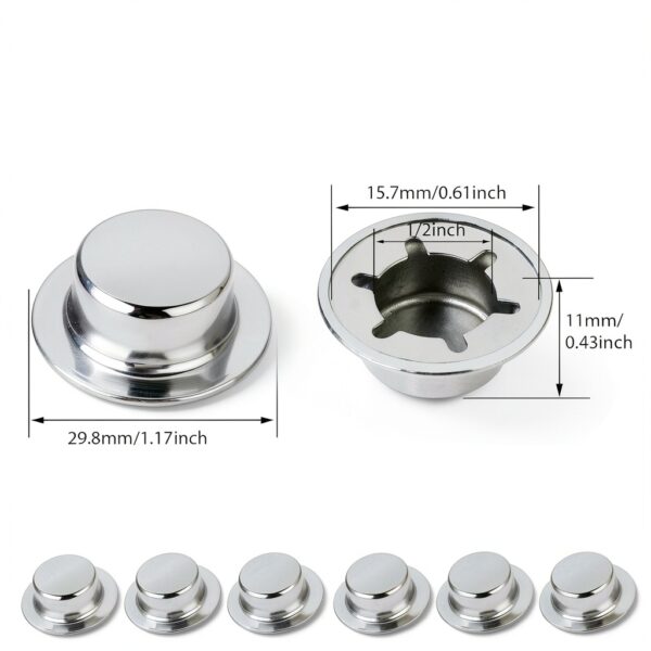1/2 Push Nut Axle Cap, 6 Pack Spring Steel Zinc Plated for Hand Trucks-2