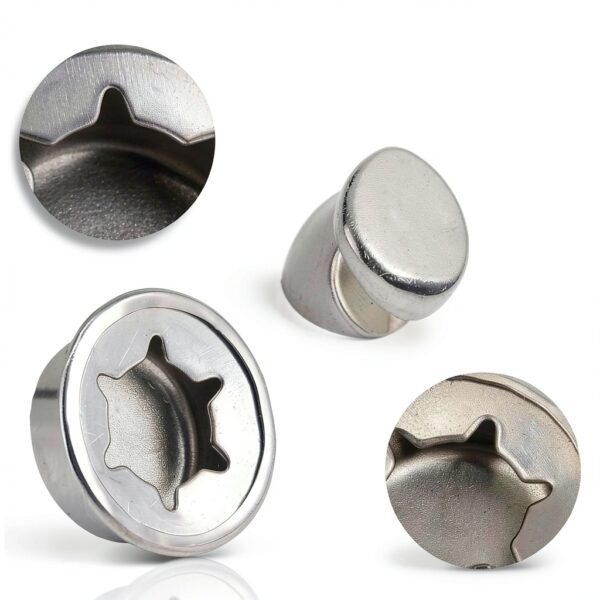 Push on Pushnut Cap Fits 5/8 Inch Axles, 4 Pack Spring Steel Permanent Washer Caps with Mechanical Zinc Plating for Hand Trucks, Rolling Bins and Lawn Push Wagons,Alternative for Cotter Pins-1