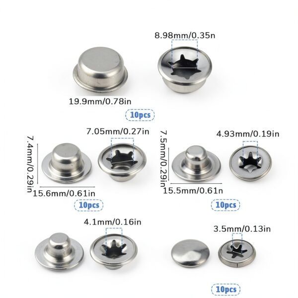 Push on Pushnut Cap Stud Kit Qulkws Spring Steel Axle Caps M4-M10-1